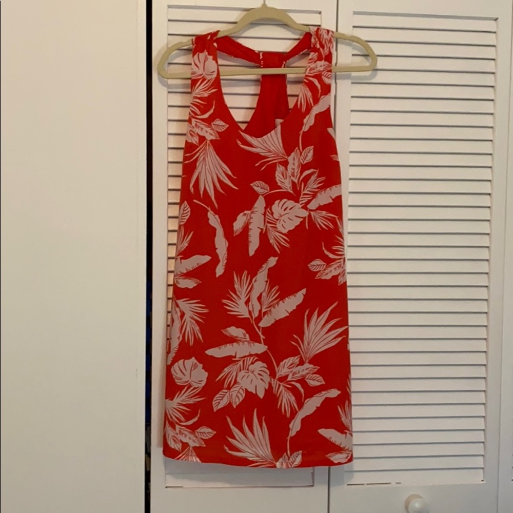 Tropical Reddish/Orange Floral Dress